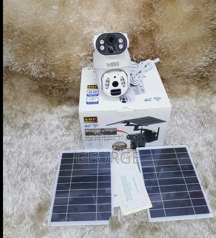 Userble 6mp Ip66 Dual Screen Solar Panel CCTV Camera