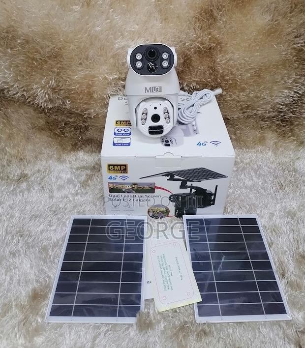 Efficient 6mp Ip66 Dual Screen Solar Panel CCTV Camera