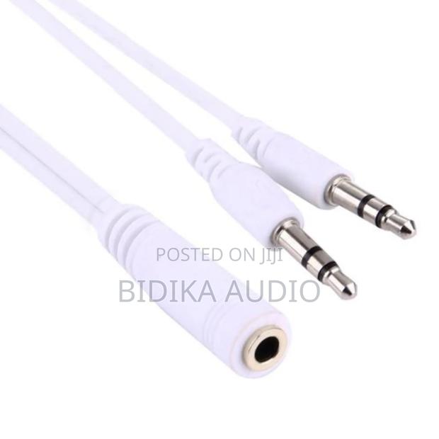 3.5mm Dual Male to Female Plug Jack Stereo Audio Wire - thumbnail 2