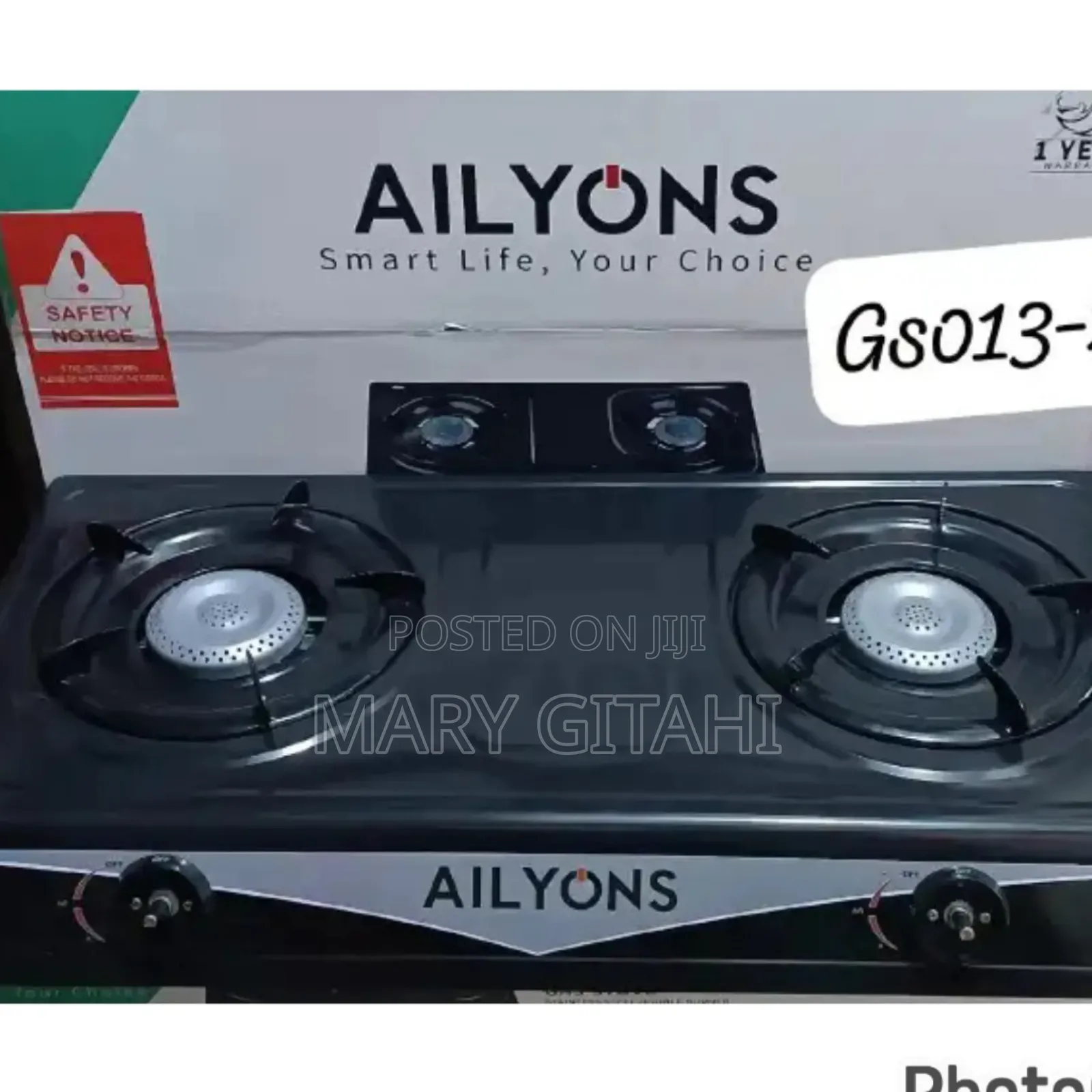Ailyon 2 Burner Black Table Top at 