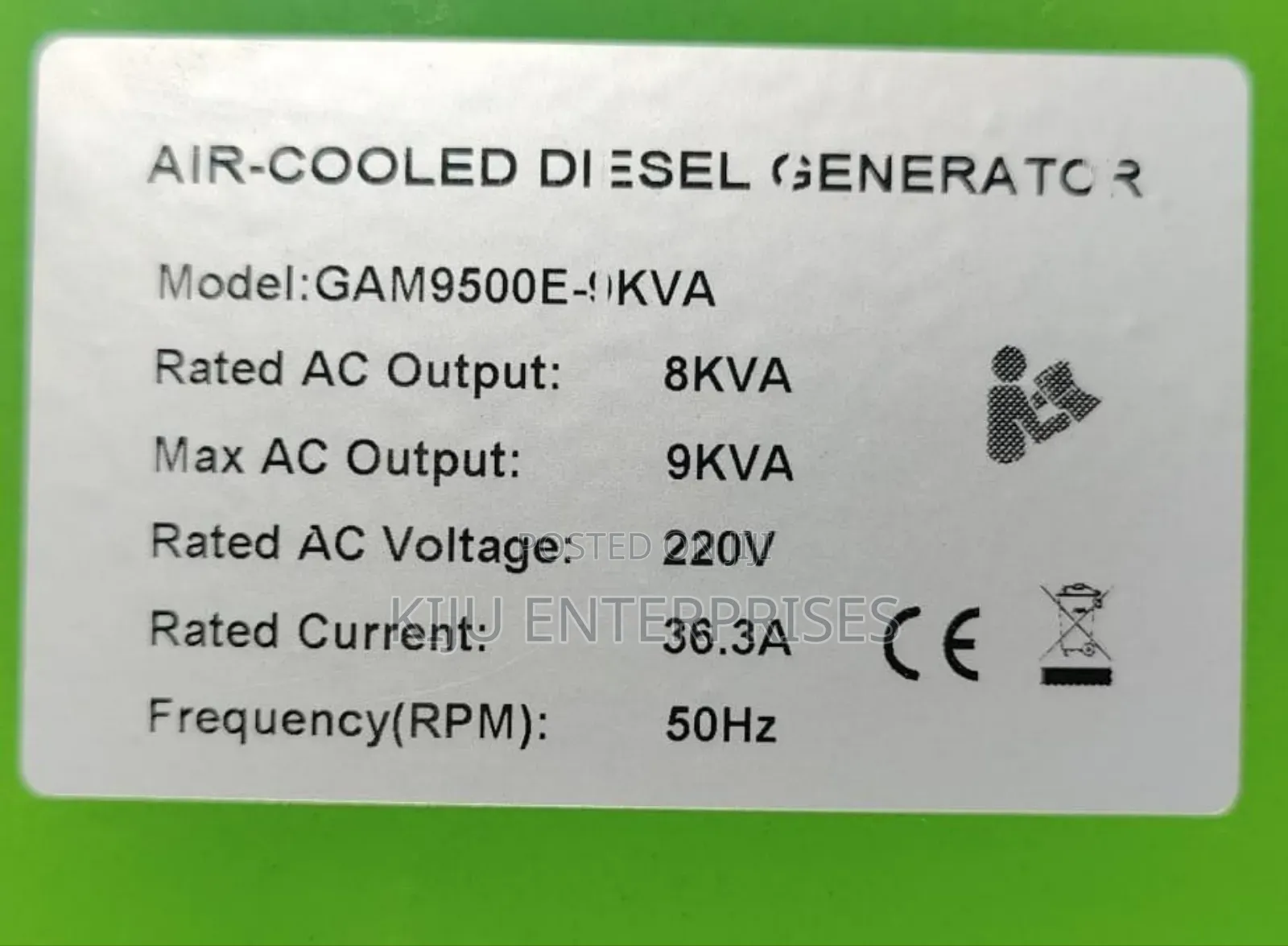 Generator 9kva Gam Brand Diesel
