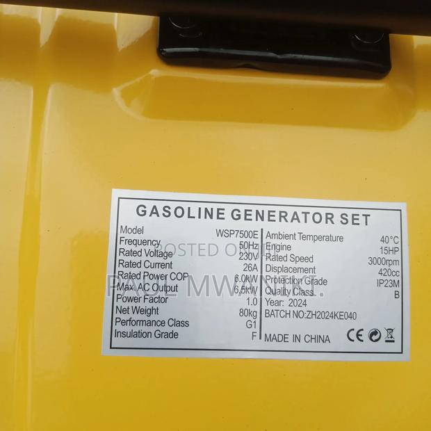 Wasp 7500E Gasoline Generator 6.5kw