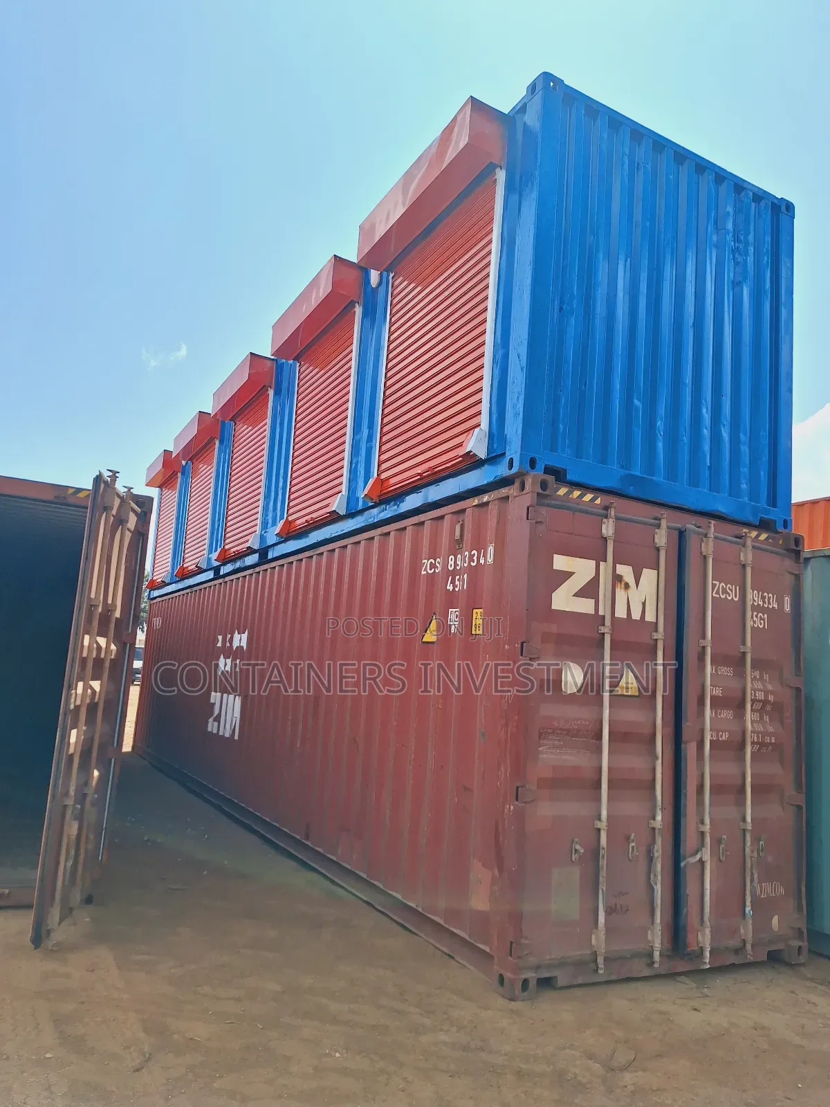 Container Stalls For Sale- Blue And Orange Color.