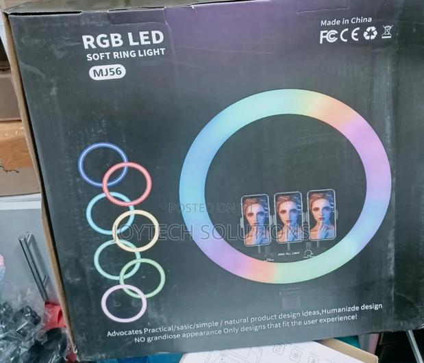 High Quality MJ 56 RGB Ring Light With a Track Stand.