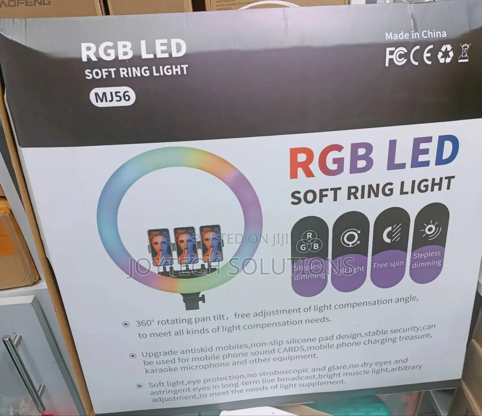 High Quality MJ 56 RGB Ring Light With a Track Stand.
