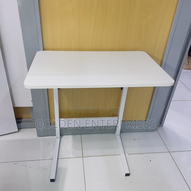 White Wooden Top Height Adjustable, Moveable Laptop Table