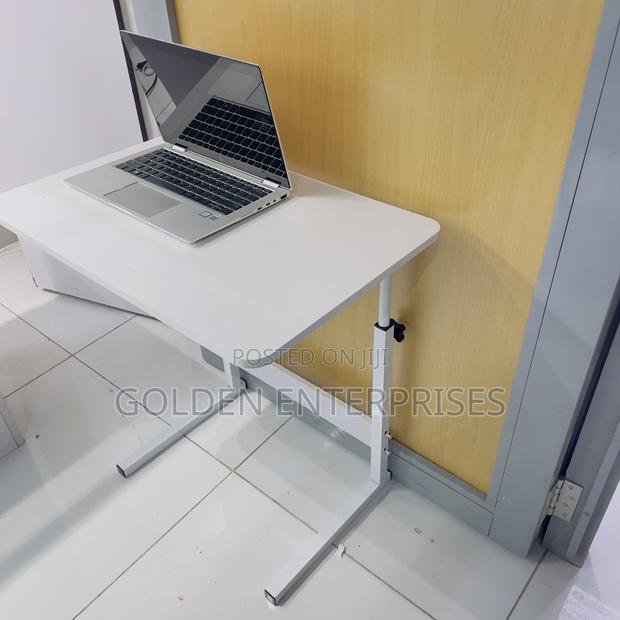 Multipurpose White Home/Office Laptop Table With Wheels - main view