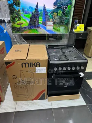 Mika 3 Gas + 1 Electric MST58U31E3BLEM Cooker, Black 58cm