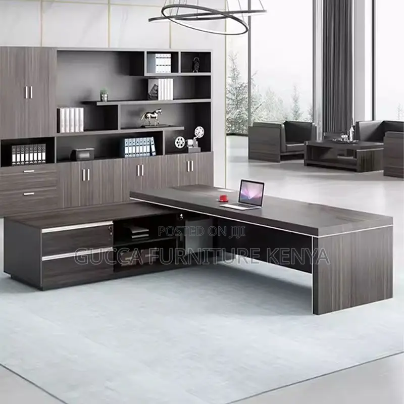 Office Tables:160cm Minimalist Brown Wood Sled Base Table