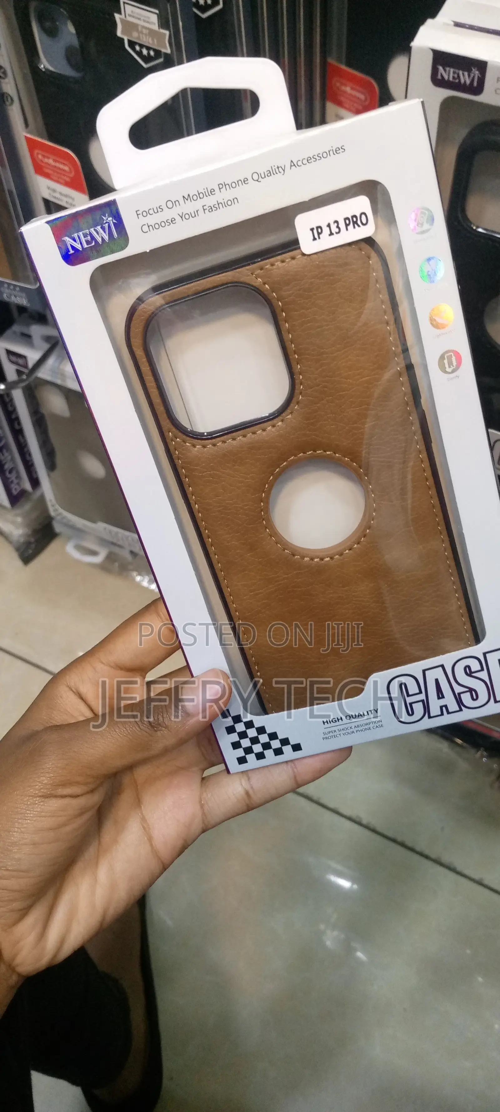 Leather Logo Cut Back Case for Apple iPhone 13 Pro Max