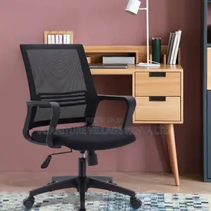 Ergonomic Upholstered Task Chair in Coal With Back