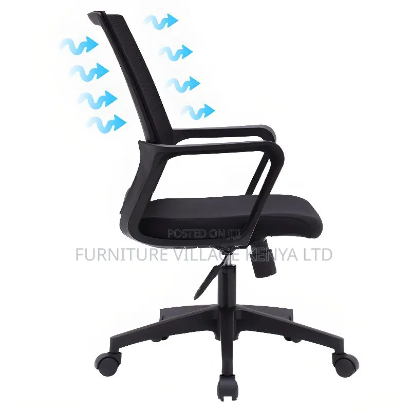 Ergonomic Upholstered Task Chair in Coal With Back