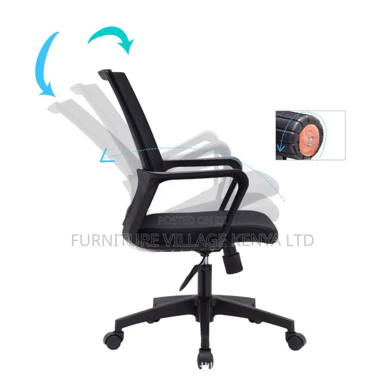 Ergonomic Upholstered Task Chair in Coal With Back