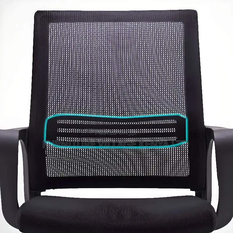 Ergonomic Upholstered Task Chair in Coal With Back
