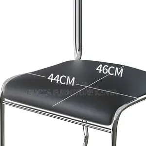 Office Chairs: Armless Leather Chrome Simple Office Seat