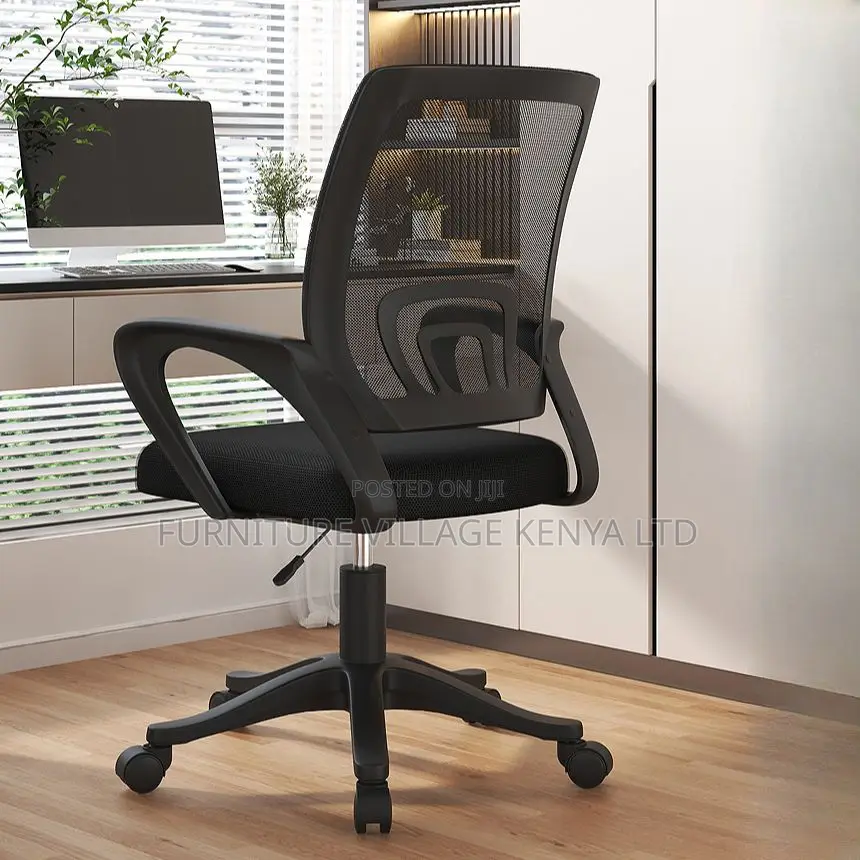 Office Chairs; Mid-Back Clerical Home Office Seat in Black