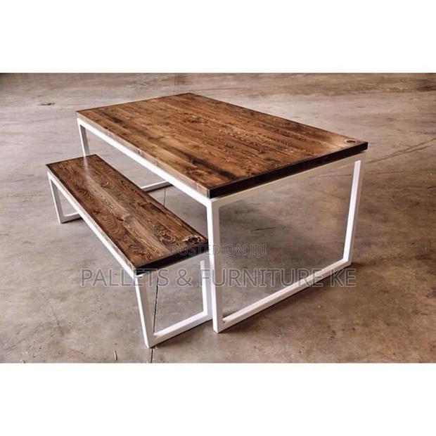 Reclaimed Modern Dining Table And Bench