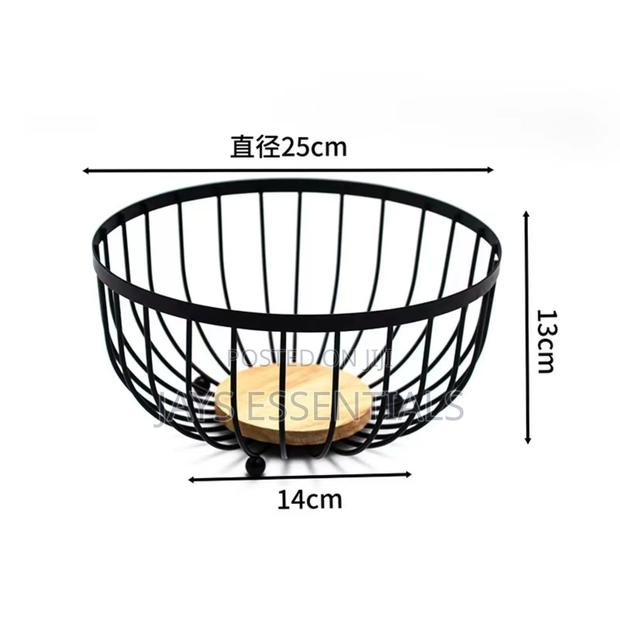 Metallic Fruit Rack With Bamboo Base - thumbnail 2