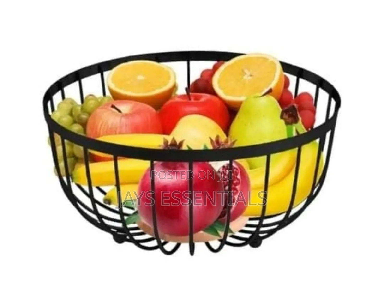 Metallic Fruit Rack With Bamboo Base