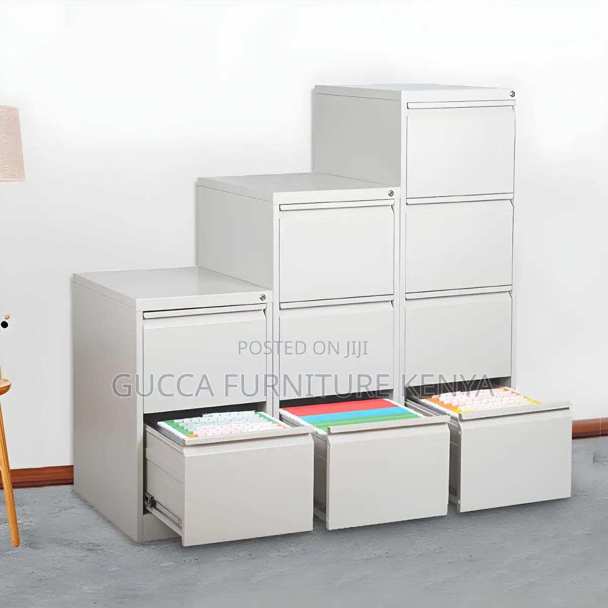 Cabinets:4-Drawer Contemporary Metal File Organizer