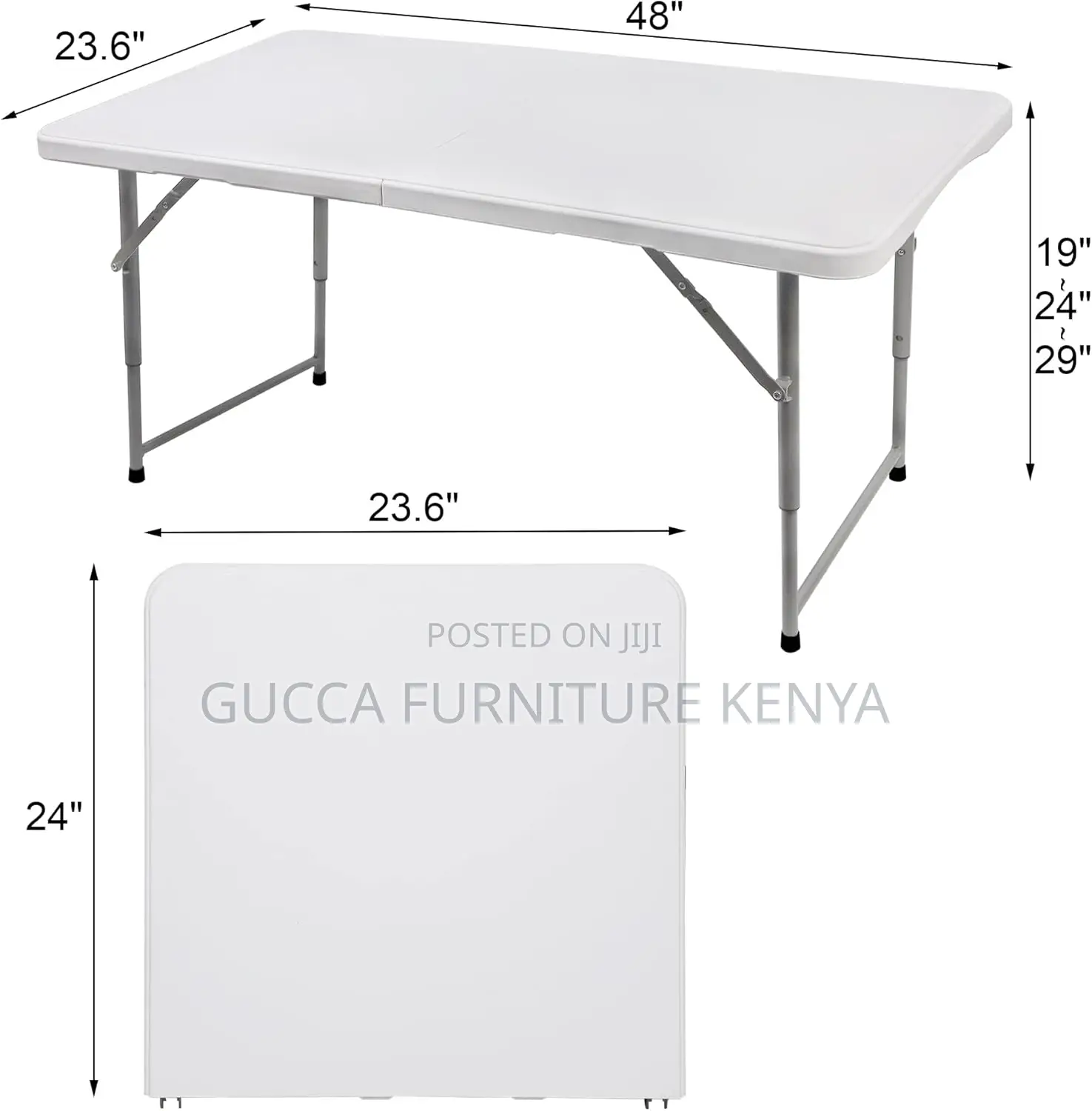 Dining Tables:Fold-in-Half Portable Plastic Home Diningtable