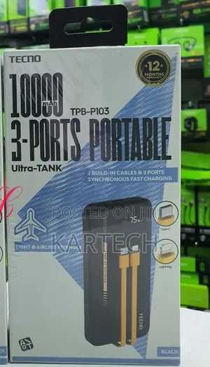 Tecno TPB-103 10000mah Ultra Tank Power Bank