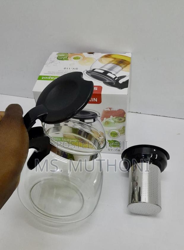 100 Ml TRANSPARENT BOROSILICATE Glass Teapot - thumbnail 3