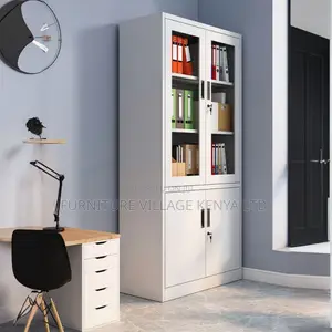 Office File Cabinet; Steel Double Door Storage Cabinet