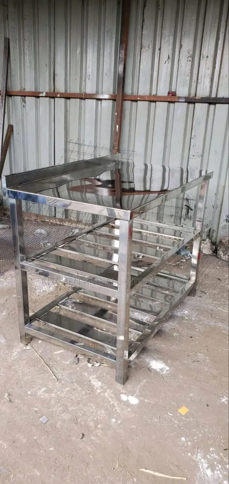 Stainless Steel Worktop Table With Undershelfs
