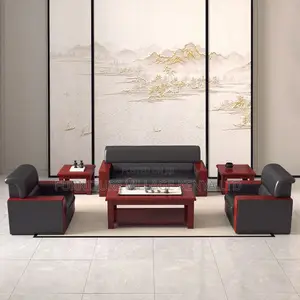Reception Sofas - 5 Seater Executive Office Leather Sofa