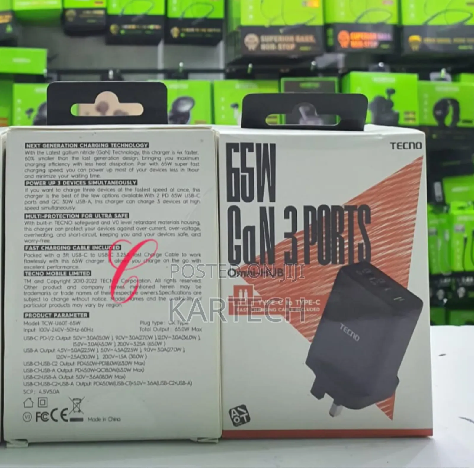 Tecno TCW-U60T 65W Gan Omni Hub Charger