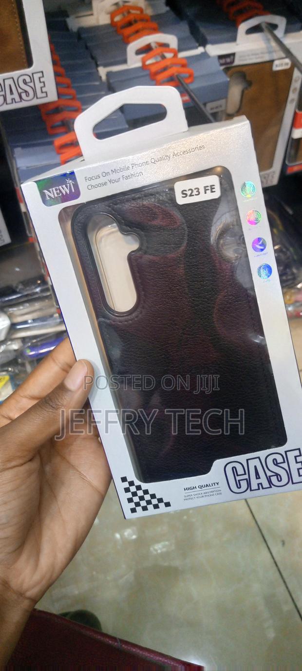 Leather Logo Cut Back Case for Samsung S23 Fe - thumbnail 3