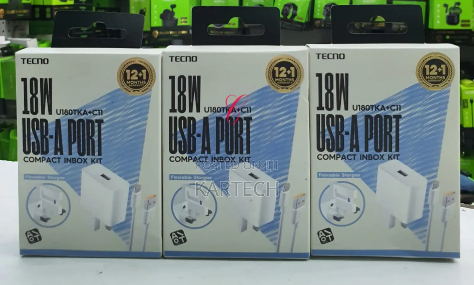 Tecno U180TKA+C11 18W Type C Compact Charger