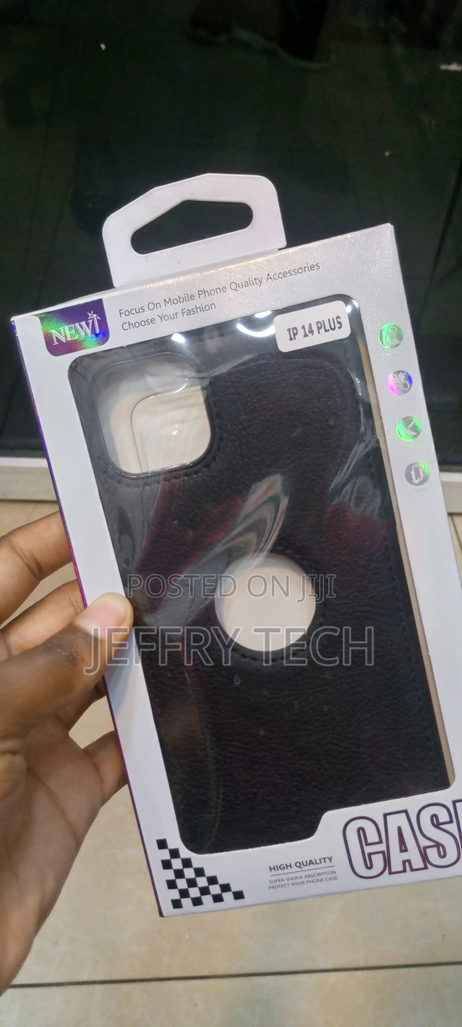 Leather Case for iPhone 14 Plus Logo View, Luxury Elegant