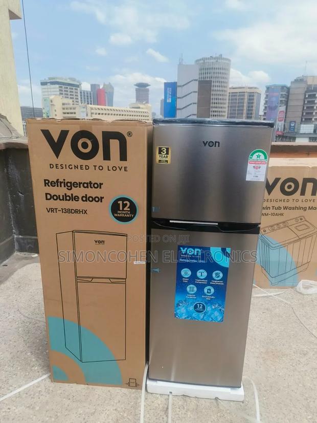 Von 138l Double Door Refrigerator - main view