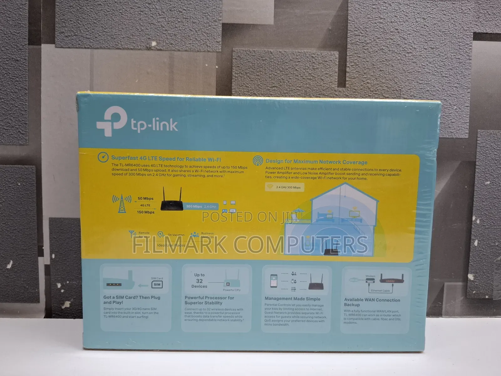 Tp-Link TL-MR6400 300mbps Wireless N 4G LTE Router 1 X WAN
