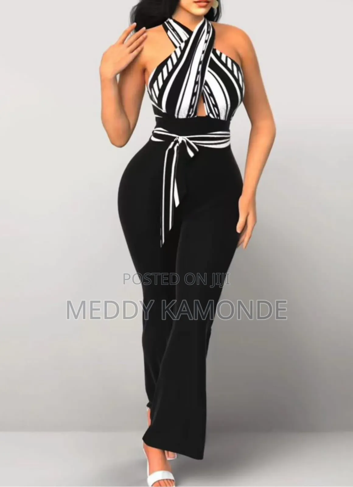 Stripe Bare Back Jumpsuit