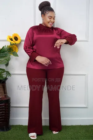 Designer Maroon/Blue Trouser Set