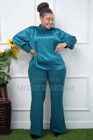 Designer Maroon/Blue Trouser Set