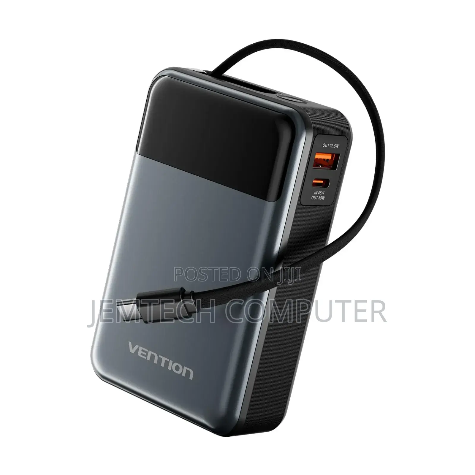 Vention 20000mah Power Bank 22.5W Black LED