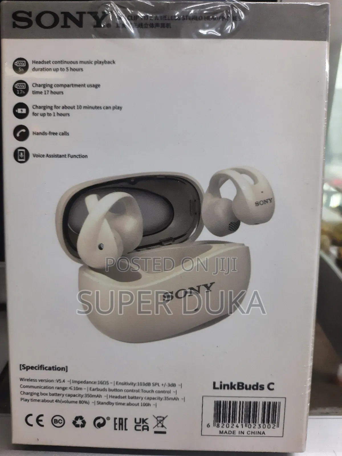 Sony Bluetooth Linkbuds C.Wireless Ear Clip Type
