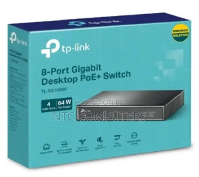 Tp-Link Tl-Sg1008p 8-Port Gigabit Desktop Switch With 4-Port