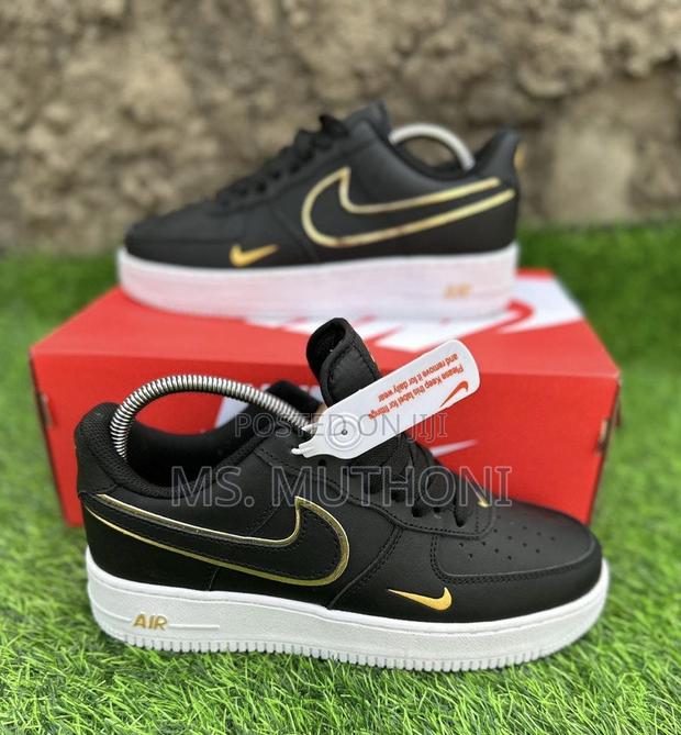 Nike Air-Force 1 “Black/White // Black Gold Sizes:39-44 * - thumbnail 2