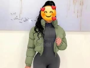 Women Solid Jacket Bubble Crop Coats Puff X _Xl - thumbnail 2