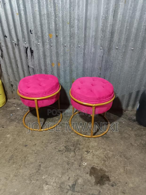 Pedicure Stools, Hot Pink With Gold - thumbnail 4