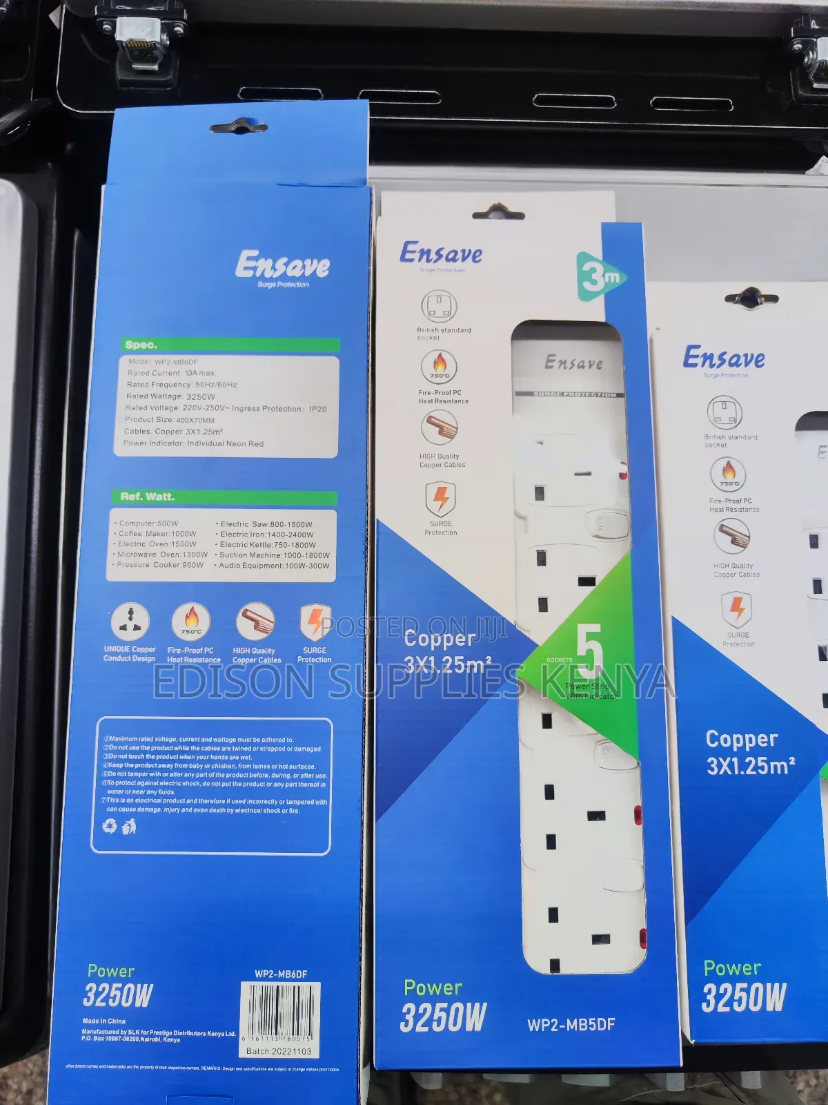 Ensave Extension Cables 3250watts Premium Surge Protection