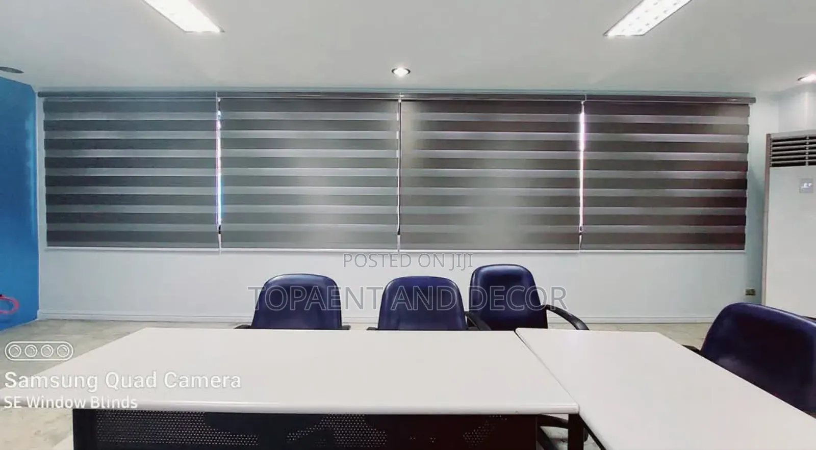 Elegant Grey Sheer Roller Office Blinds Supply and Fitting