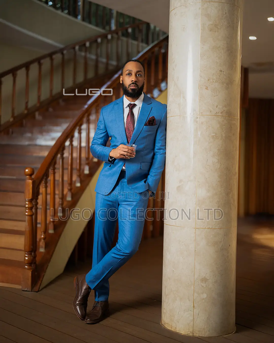 Men Suit-sky Blue Slim Fit Suit