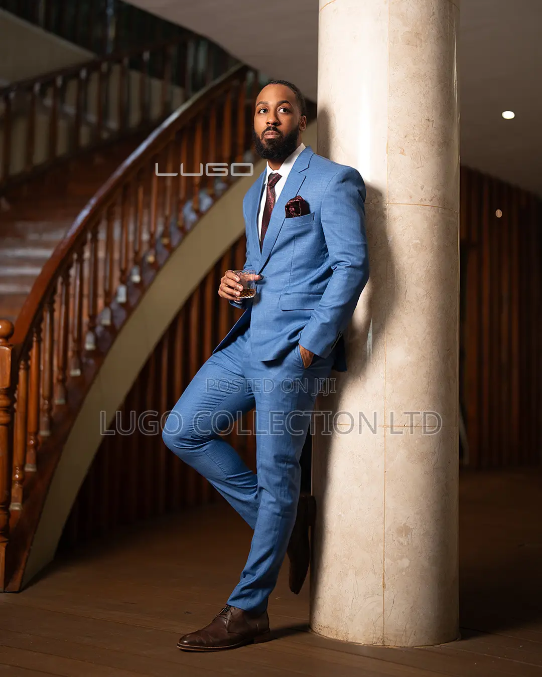 Men Suit-sky Blue Slim Fit Suit