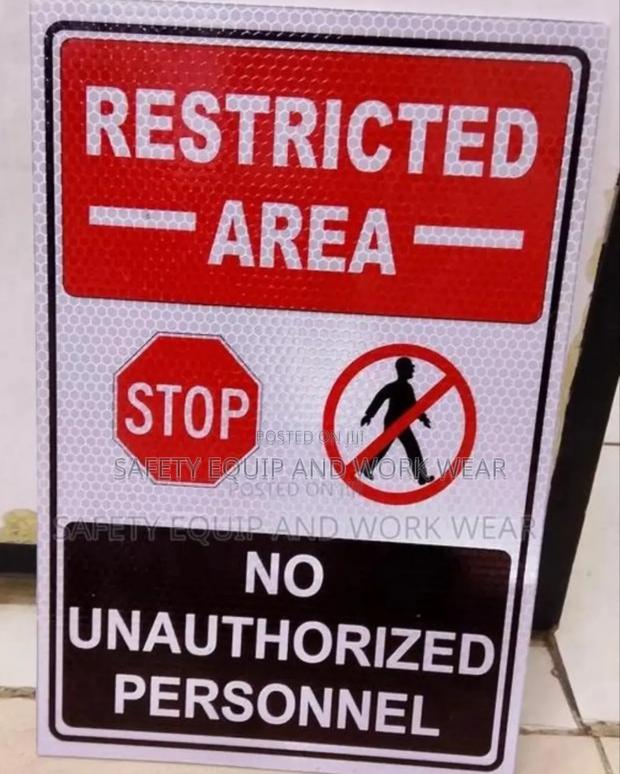 Restricted Area Reflective Signage - main view